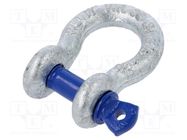 Dee shackle; steel; for rope; zinc; 22mm; 7/8" ELESA+GANTER