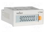 Meter: counter; digital,mounting; on panel; LCD; 8 digits; LT9A SELEC