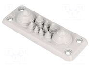 Multigate grommet; light grey; Holes no: 11; -40÷100°C; IP66,IP67 TRELLEBORG