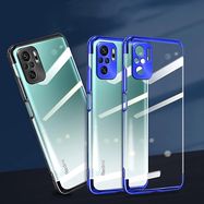 Clear Color Case Gel TPU Electroplating frame Cover for Xiaomi Redmi Note 10 5G / Poco M3 Pro black, Hurtel
