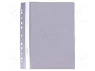 Document wallet; with holes; A4; grey; PVC BIURFOL