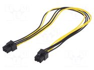 Cable: mains; PCIe 6pin female,both sides; 0.4m AKYGA