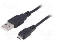 Cable; USB 2.0; USB A plug,USB B micro plug; nickel plated; 1m AKYGA
