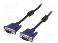 Cable; D-Sub 15pin HD plug,both sides; black; 1.8m AKYGA