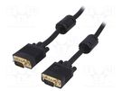 Cable; D-Sub 15pin HD plug,both sides; black; 15m AKYGA