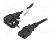 Cable; 3x0.75mm2; CEE 7/7 (E/F) plug angled,IEC C13 female; PVC AKYGA
