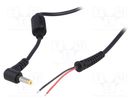 Cable; 2x0.5mm2; wires,DC 5,5/1,7 plug; angled; black; 1.2m AKYGA