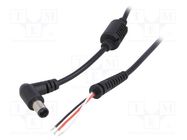 Cable; 3x0.5mm2; wires,DC 7,4/5,0 plug; angled; black; 1.2m AKYGA