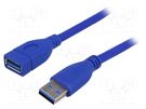 Cable; USB 3.0; USB A socket,USB A plug; nickel plated; 1.8m AKYGA