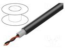 Wire: loudspeaker cable; 2x2.5mm2; stranded; OFC; black; PVC; 49VAC TASKER