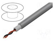 Wire: loudspeaker cable; 2x4mm2; stranded; OFC; grey; unshielded TASKER