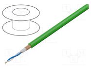 Wire: microphone cable; 2x0.22mm2; green; OFC; -15÷70°C; PVC 