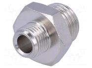 Nipple; threaded,reductive; nickel plated brass; max.300°C PNEUMAT