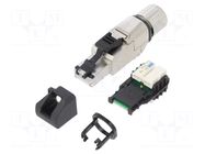 Connector: RJ45; plug; PIN: 8; Cat: 6a; shielded; gold-plated; 8p4c TELEGÄRTNER
