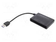 USB to SATA adapter; PnP; SATA plug,USB A plug; 0.13m; black QOLTEC