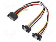 Cable: SATA; SATA male x2 angled,SATA female; 0.2m GOOBAY