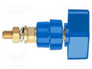 Laboratory clamp; blue; 1kVDC; 100A; on panel,screw; brass; 81mm SCHÜTZINGER