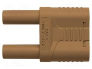 Stackable safety shunt; 4mm banana; 32A; 1kVAC; brown; insulated SCHÜTZINGER