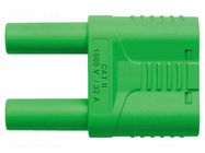 Connector: 4mm banana; stackable safety shunt; 32A; 1kVAC; green SCHÜTZINGER