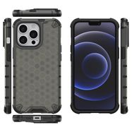 Honeycomb Case armor cover with TPU Bumper for iPhone 13 Pro black, Hurtel