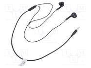 Headphones with microphone; black; Jack 3,5mm; earphones; 1.2m QOLTEC