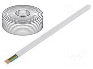 Wire: telecommunication cable; 6x28AWG; stranded; white; 100m GOOBAY
