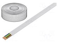 Wire: telecommunication cable; 8x28AWG; stranded; white; 100m GOOBAY