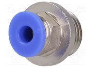 Push-in fitting; straight; -0.95÷15bar; nickel plated brass PNEUMAT