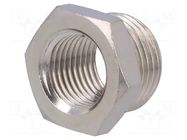 Nipple; threaded,reductive; nickel plated brass; max.300°C PNEUMAT