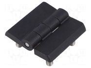Hinge; Width: 40mm; polyamide; black; H: 40mm; with assembly stem RST ROZTOCZE