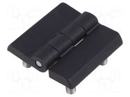 Hinge; Width: 40mm; polyamide; black; H: 40mm; with assembly stem RST ROZTOCZE
