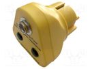 Earthing plug; ESD; yellow; Plug: EU; press stud male 10mm COBA EUROPE