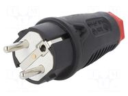 Connector: AC supply; male; plug; 2P+PE; 250VAC; 16A; Colour: black PCE