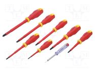 Kit: screwdrivers; insulated,Phillips cross,slot; 1kVAC; 8pcs. GOLDTOOL