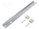 DIN rail; steel; zinc; L: 275mm; W: 35mm; H: 7.5mm; for enclosures SPELSBERG