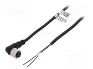 Cable: for sensors/automation; M12; PIN: 2; angled; 2m; plug; CL AUTONICS