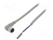 Cable: for sensors/automation; M12; PIN: 2; angled; 2m; plug; CL AUTONICS