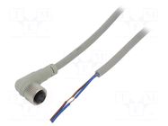 Cable: for sensors/automation; M12; PIN: 2; angled; 5m; plug; CL AUTONICS