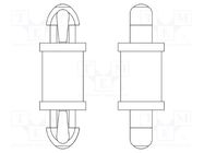 PCB distance; polyamide 66; L: 6.4mm; latch/latch; black; UL94V-2 DREMEC