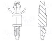 PCB distance; polyamide 66; L: 15.9mm; latch/latch; natural DREMEC