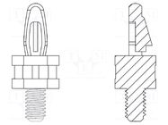 PCB distance; polyamide 66; L: 12.7mm; screwed rod,snap fastener DREMEC