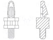 PCB distance; polyamide 66; L: 15.9mm; screwed rod,snap fastener DREMEC