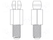 PCB distance; polyamide 66; L: 22.2mm; screwed rod,snap fastener DREMEC