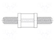 Spacer sleeve; cylindrical; polyamide 66; M4; 19.1mm; natural DREMEC