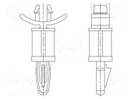 PCB distance; polyamide 66; L: 6.4mm; latch/latch; natural DREMEC