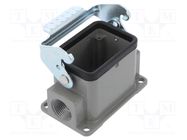 Enclosure: for HDC connectors; size D6B; with latch; straight DEGSON ELECTRONICS