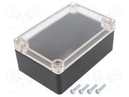 Enclosure: multipurpose; X: 90mm; Y: 135mm; Z: 55mm; ABS; black; IP65 MASZCZYK