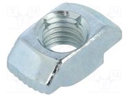 Nut; for profiles; Width of the groove: 10mm; steel; zinc; T-slot ELESA+GANTER