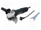 Angle grinder; electric; max.2Nm; 850W; 11500rpm; 230VAC; 125mm METABO