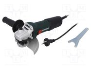 Angle grinder; electric; max.2Nm; 850W; 11500rpm; 230VAC; 125mm METABO